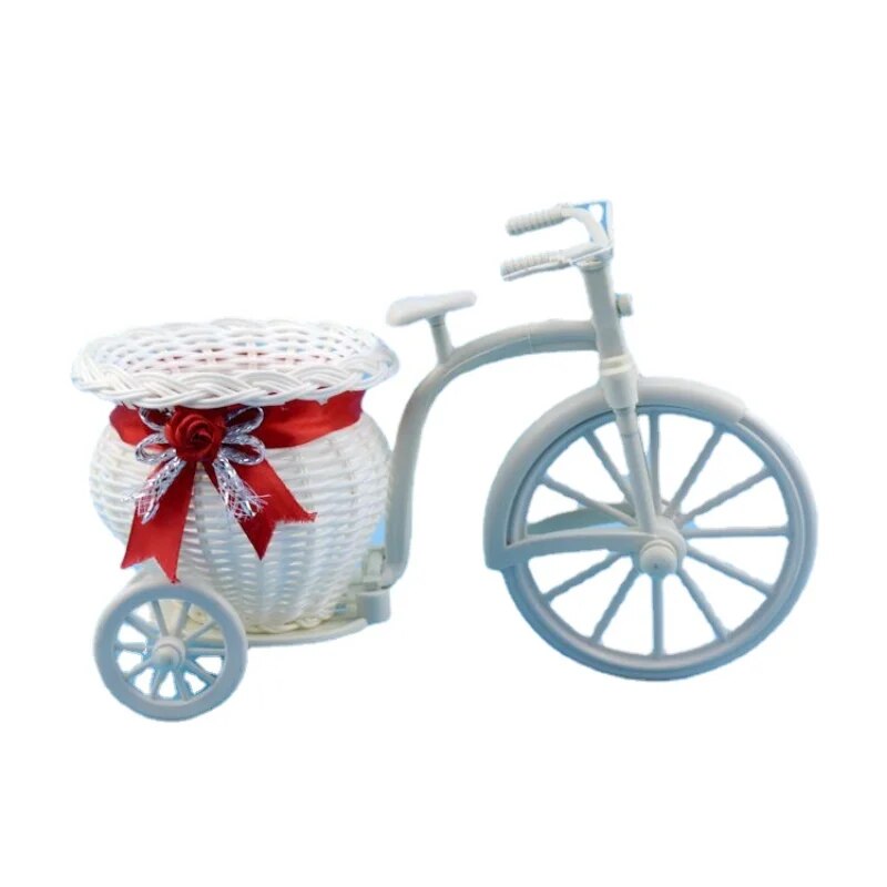 White Bicycle Flower Holder