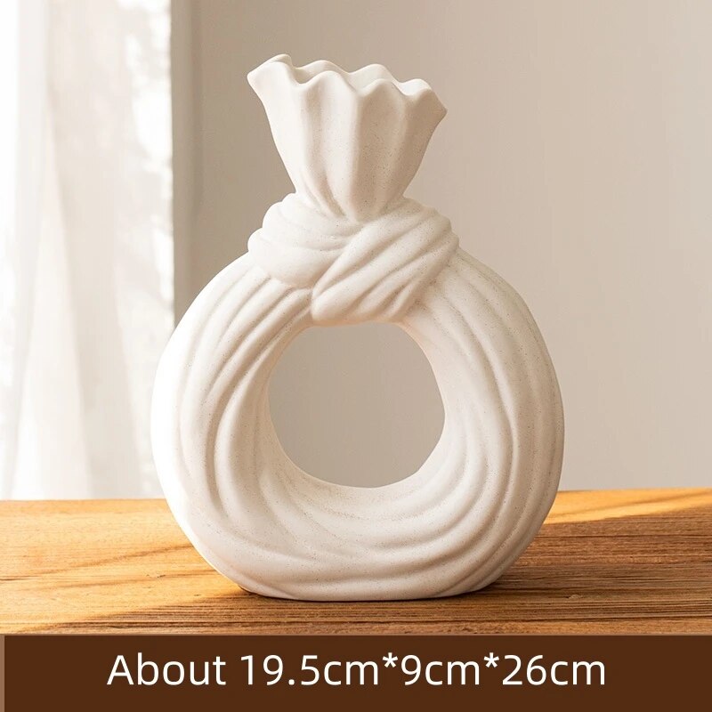 Bowknot Loop Ceramic Vase