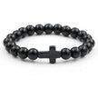 Solid Colour Beaded Cross Bracelet