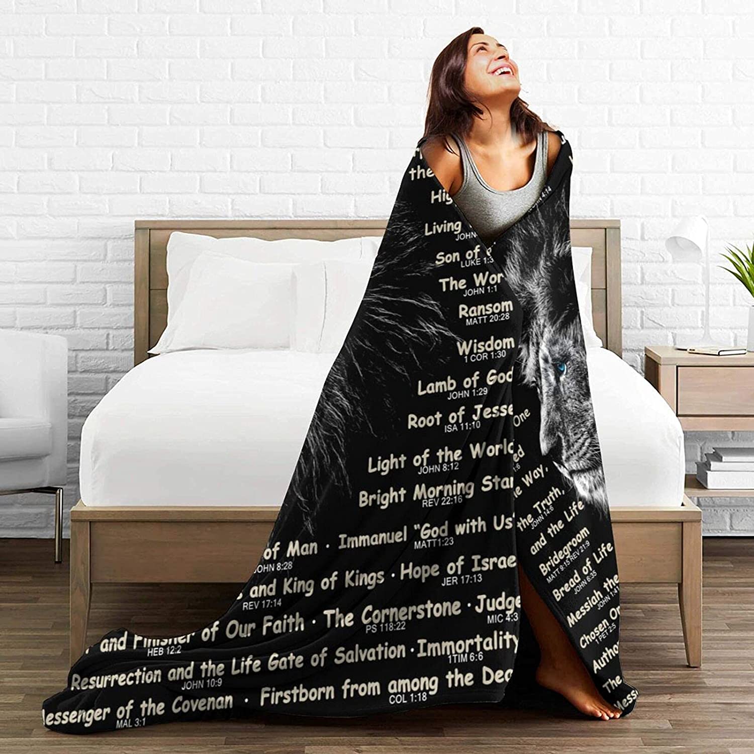 Lion Bible Verse Flannel Blanket