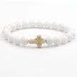 Solid Colour Beaded Cross Bracelet