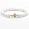 Solid Colour Beaded Cross Bracelet