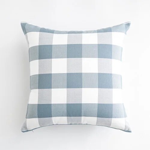 Blue Checkered Cushion Covers