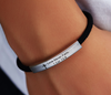 Steel Banded Cross Scripture Bracelet