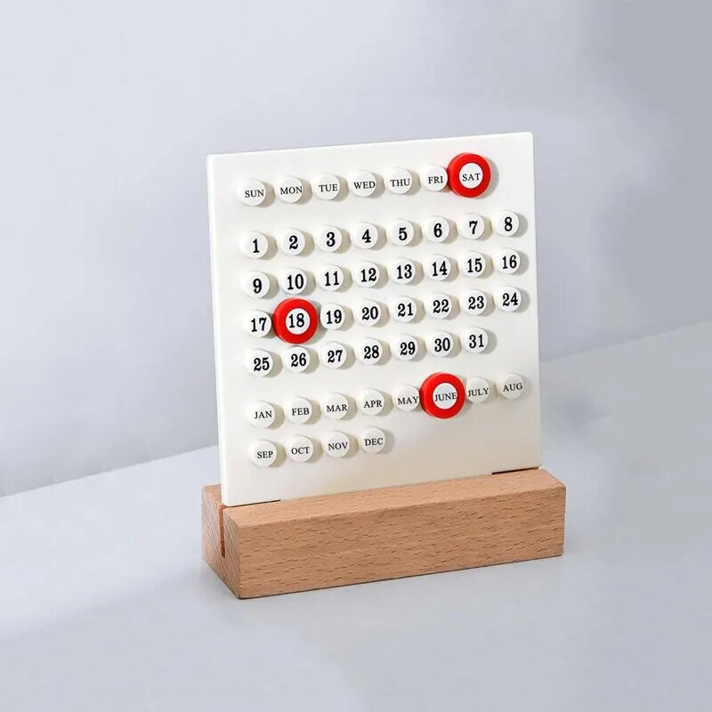 Wooden Based Adjustable Office Calendar