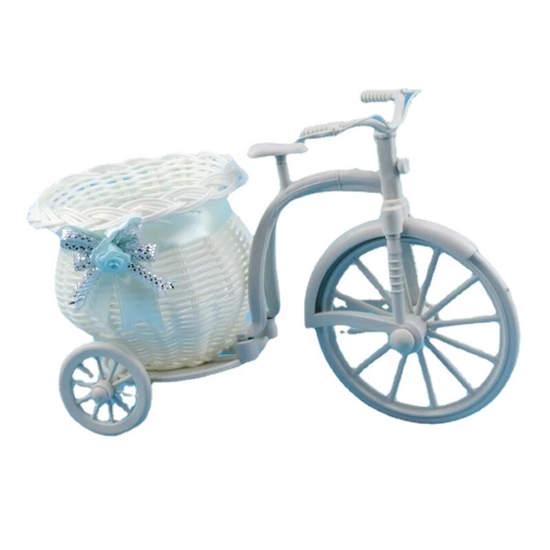 White Bicycle Flower Holder