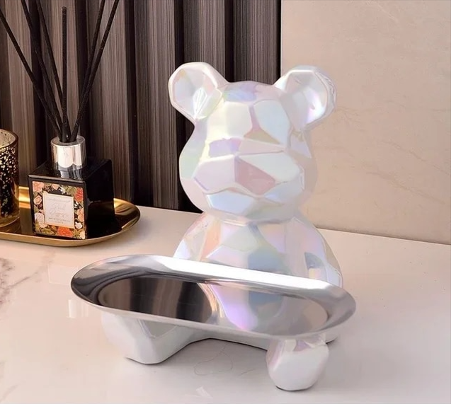 Geometric Bear Statue Plate