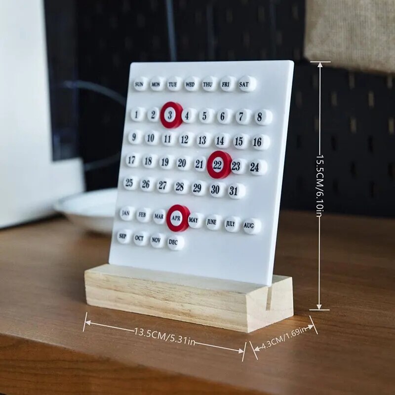 Wooden Based Adjustable Office Calendar