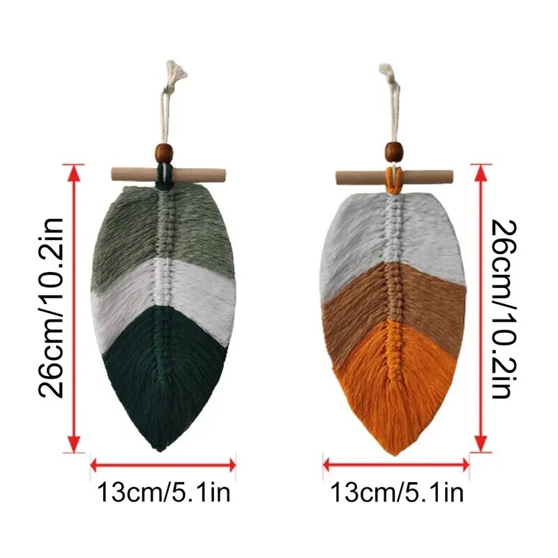 Bohemian Style Hanging Woven Leaves (2pcs)