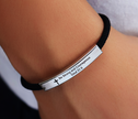 Steel Banded Cross Scripture Bracelet