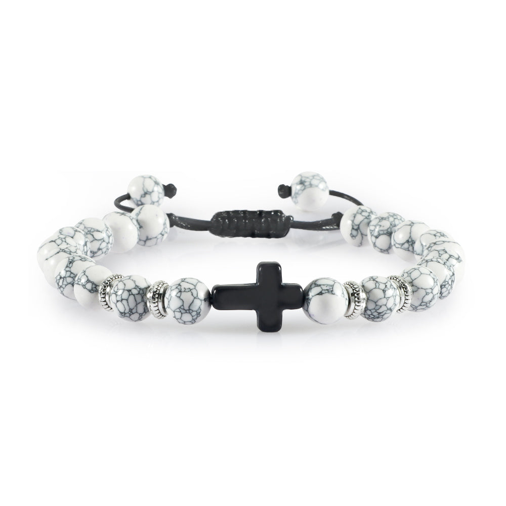 Natural Beaded Cross Bracelets