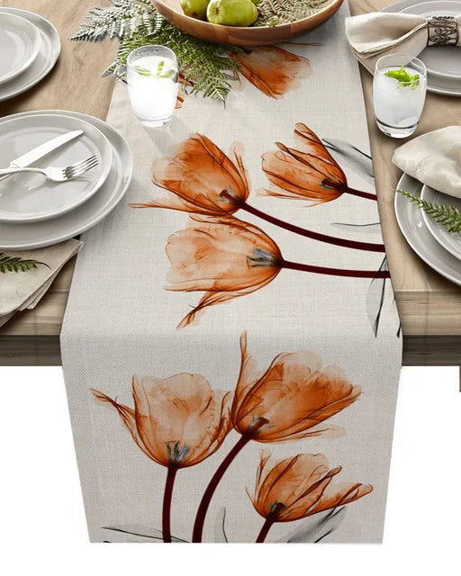 Burlap Floral Table Runner