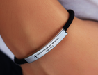 Steel Banded Cross Scripture Bracelet