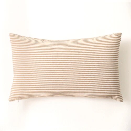 Cream Shade Checked and Striped Cushion Cases