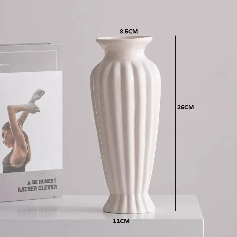 Antique Style White Table Vase