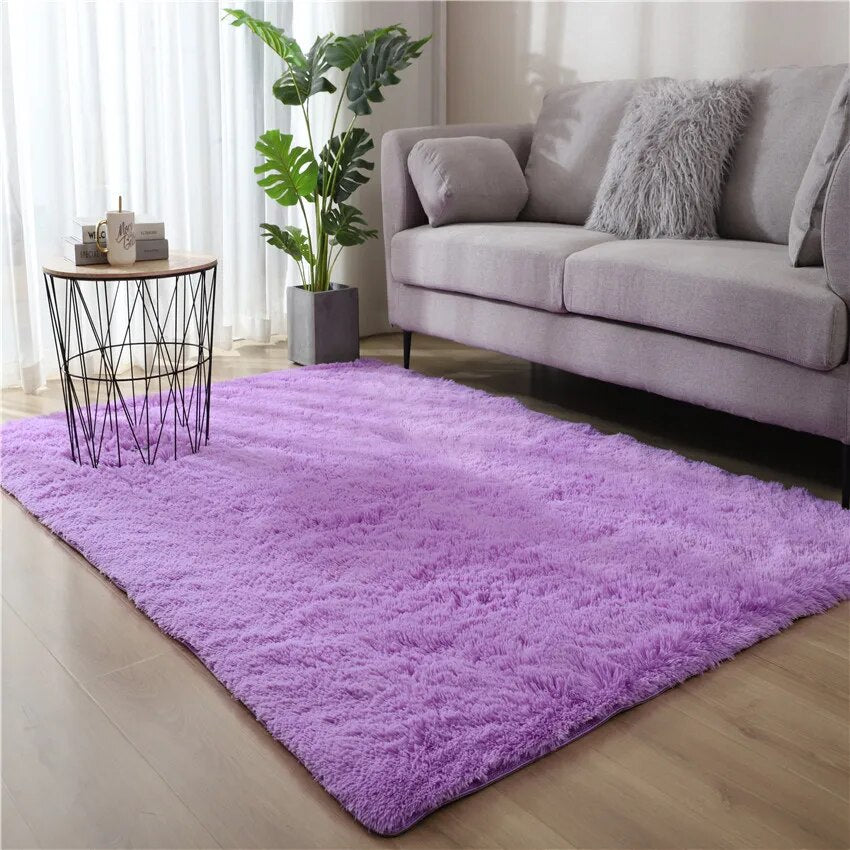 Plush Living Room Recentangular Carpet Rug