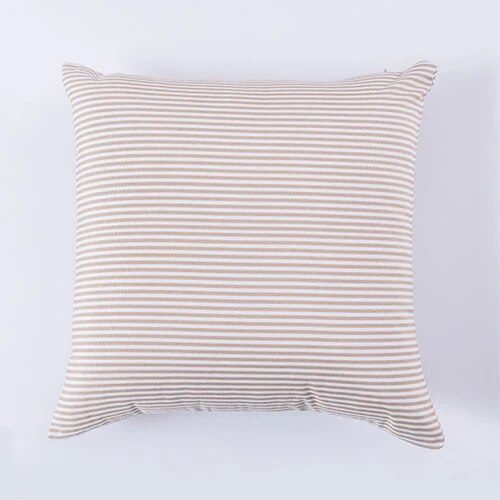 Cream Shade Checked and Striped Cushion Cases