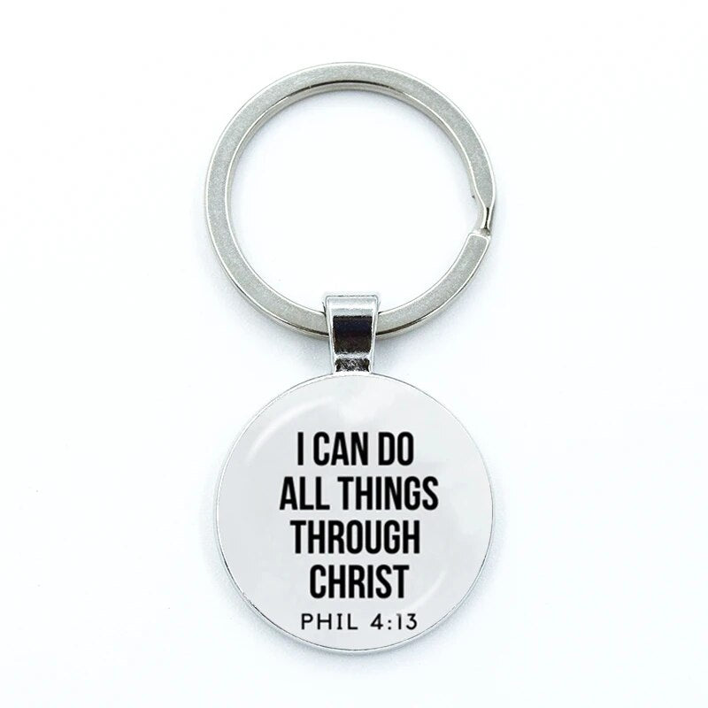 Bible Verse Silver Key Chains