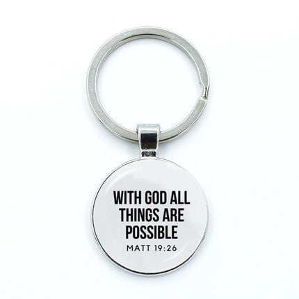 Bible Verse Silver Key Chains