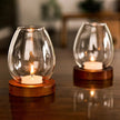 Transparent Round Glass Candlestick Holder