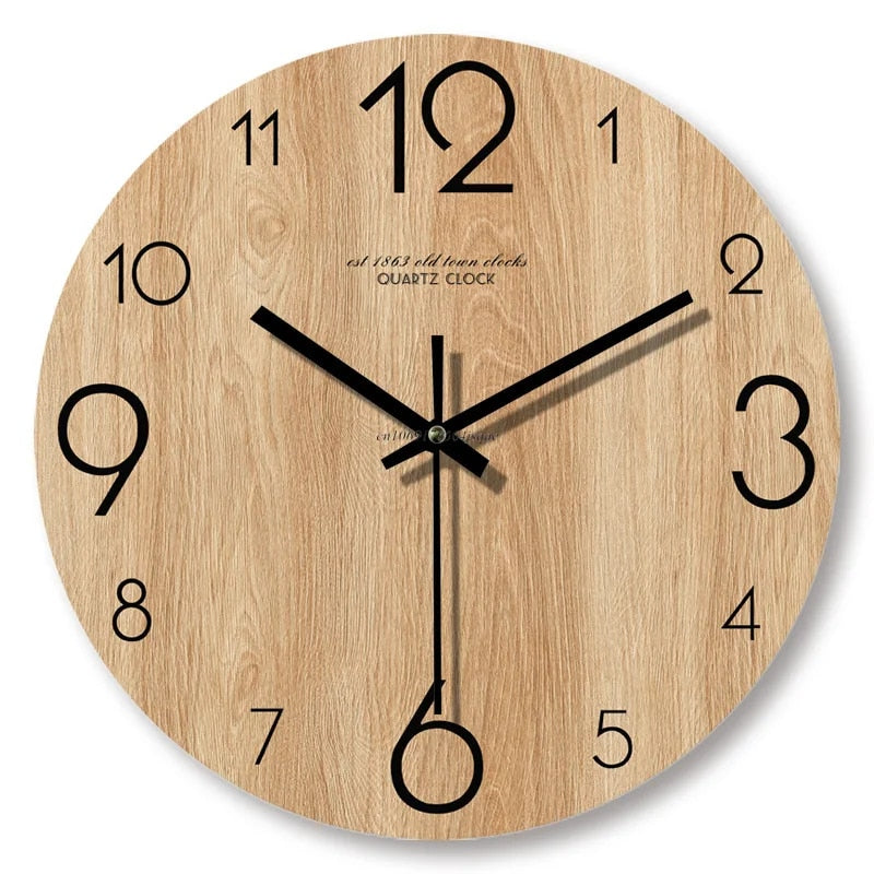 Retro Wood Grain Quartz Wall Clock