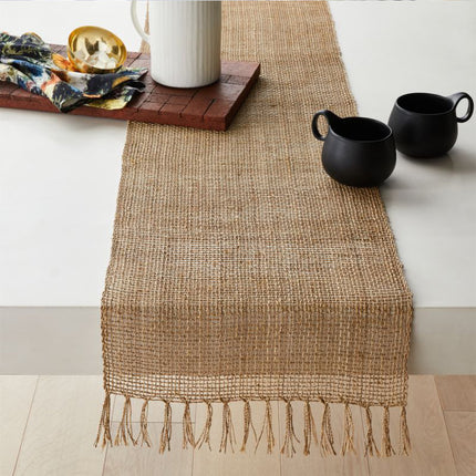 Natural Jute Tassled Table Runner