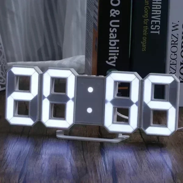 3D Glowing Digital Wall Clock