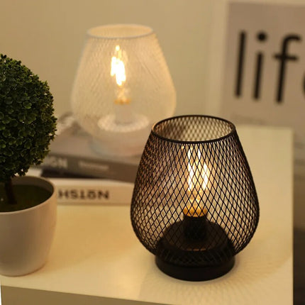 LED Rechargeable Caged Table Lamp