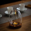 Transparent Round Glass Candlestick Holder