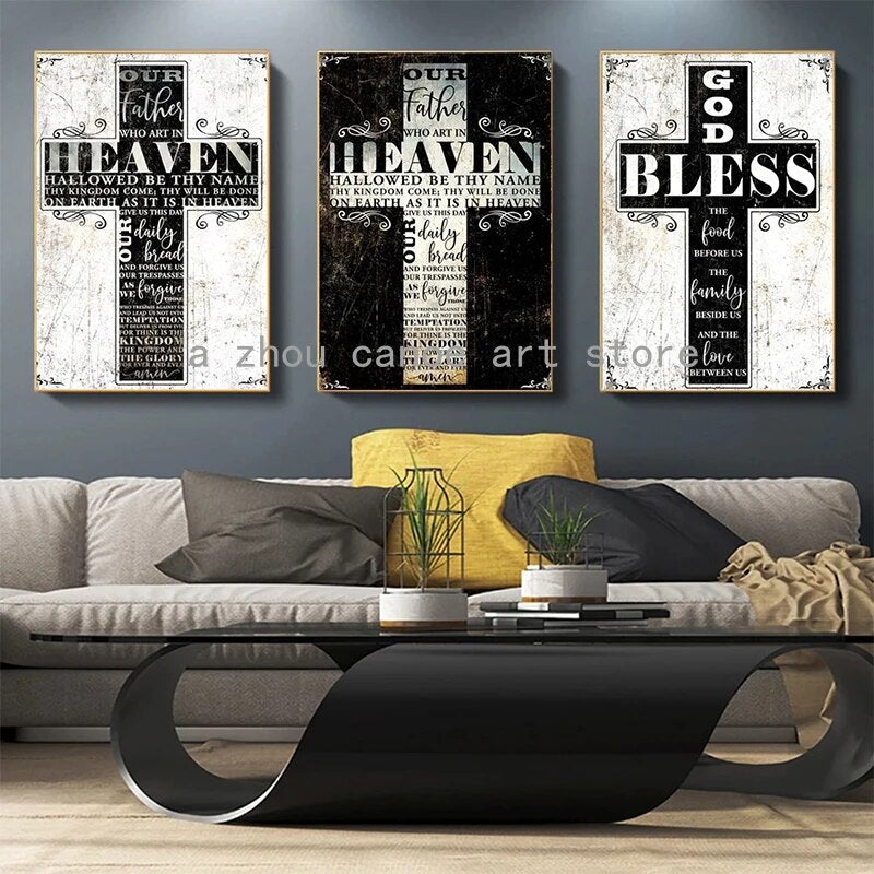 Christian Cross Quotes Canvas Wall Art