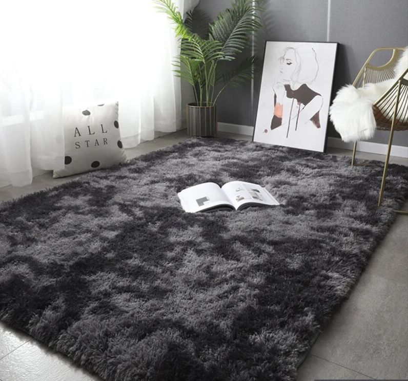 Plush Living Room Recentangular Carpet Rug