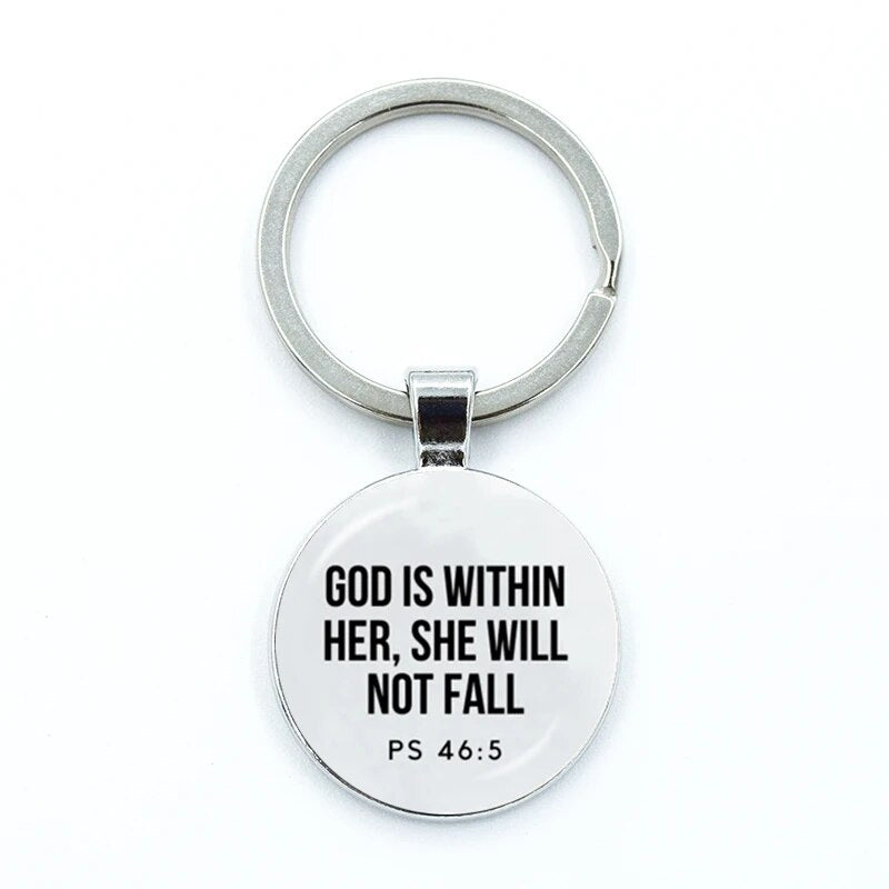 Bible Verse Silver Key Chains