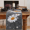 Yellow Daisy Butterfly Linen Table Runner