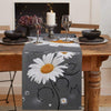 Yellow Daisy Butterfly Linen Table Runner