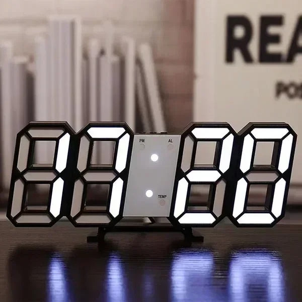 3D Glowing Digital Wall Clock