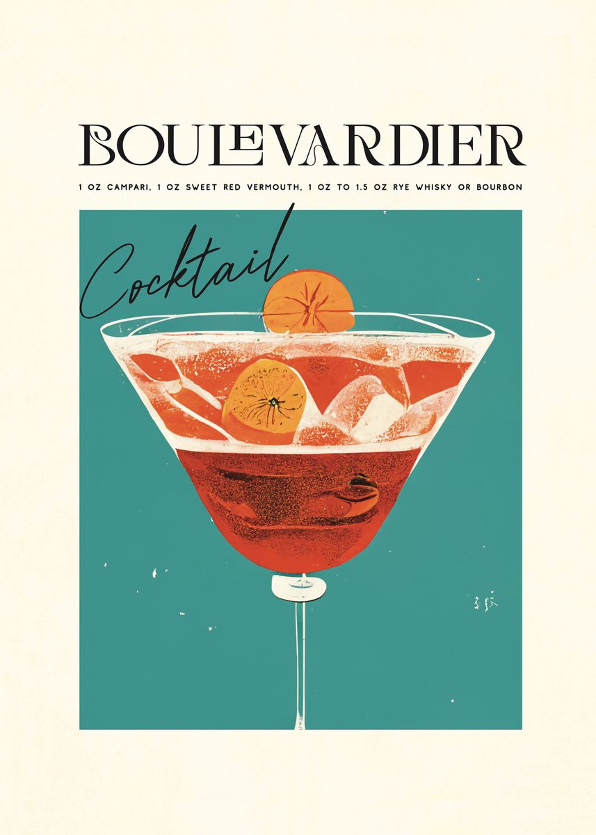 Classic Cocktails Printed Wall Art