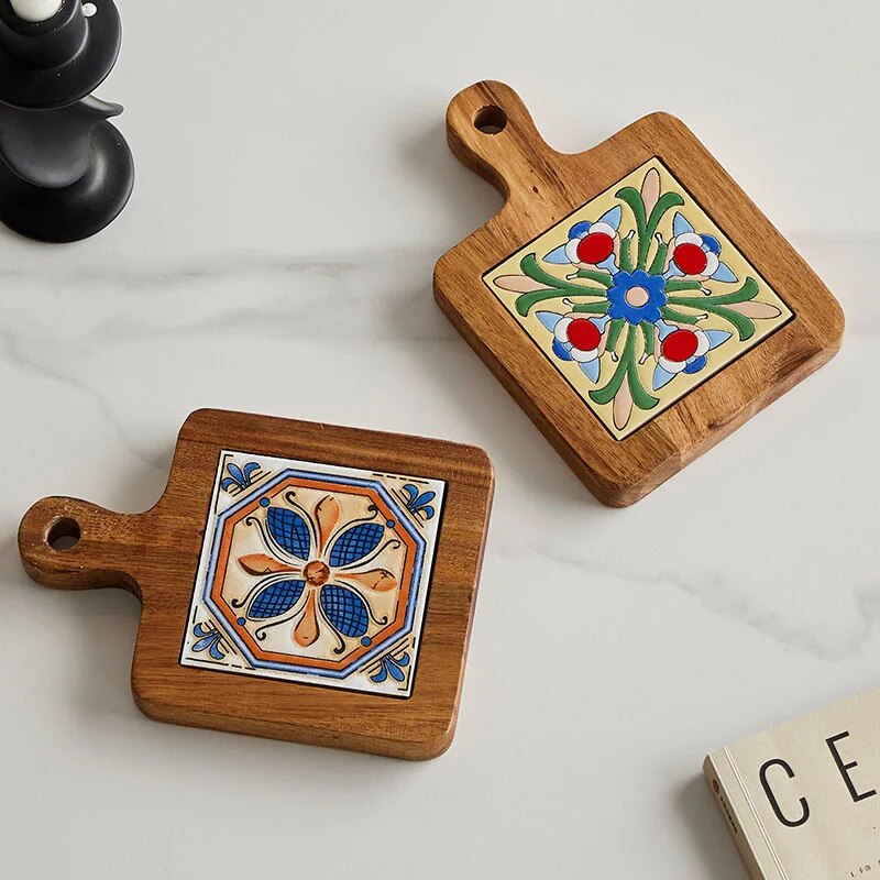 Spanish Tile Wooden Coasters