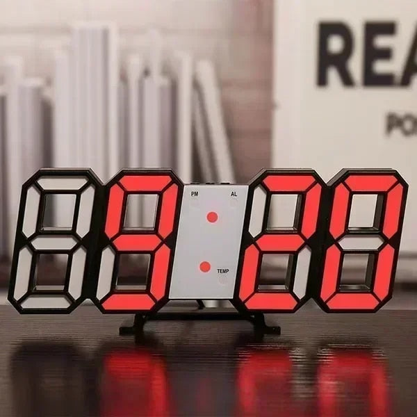 3D Glowing Digital Wall Clock