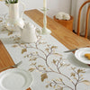 Embroided Cotton Autumn Branch Table Runner