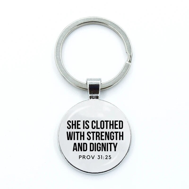 Bible Verse Silver Key Chains