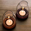 Transparent Round Glass Candlestick Holder