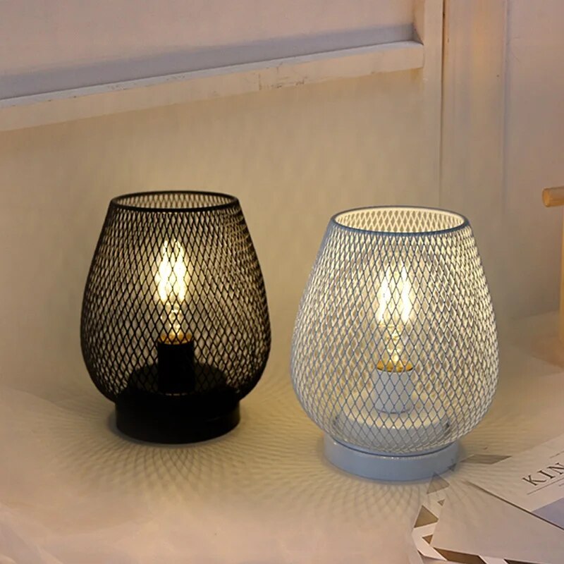 LED Rechargeable Caged Table Lamp