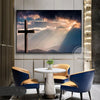 Cross on Hill Christian Canvas Wall Art