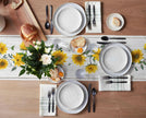 Sunflower Wood Grain Pattern Table Runner