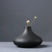 Japanese Style Black Pottery Vases