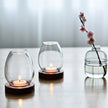 Transparent Round Glass Candlestick Holder