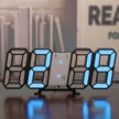 3D Glowing Digital Wall Clock