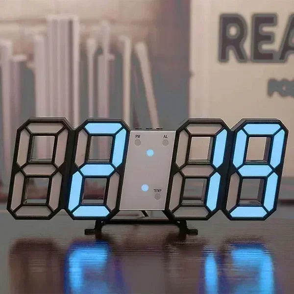 3D Glowing Digital Wall Clock