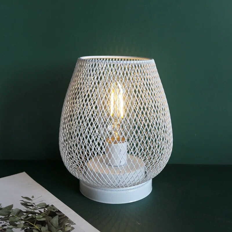 LED Rechargeable Caged Table Lamp