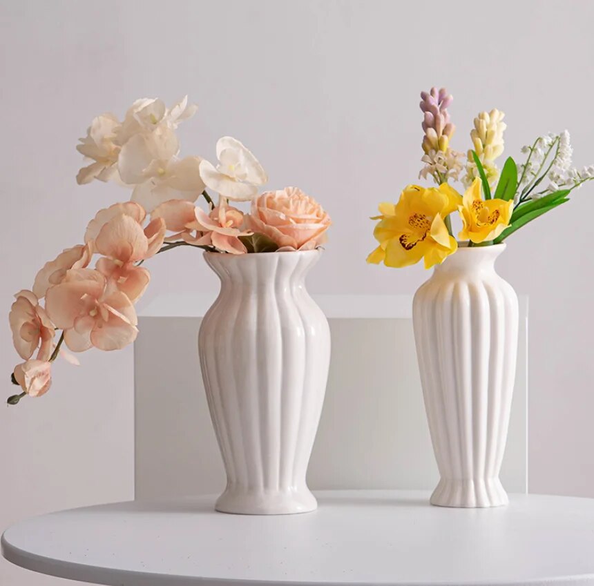 Antique Style White Table Vase